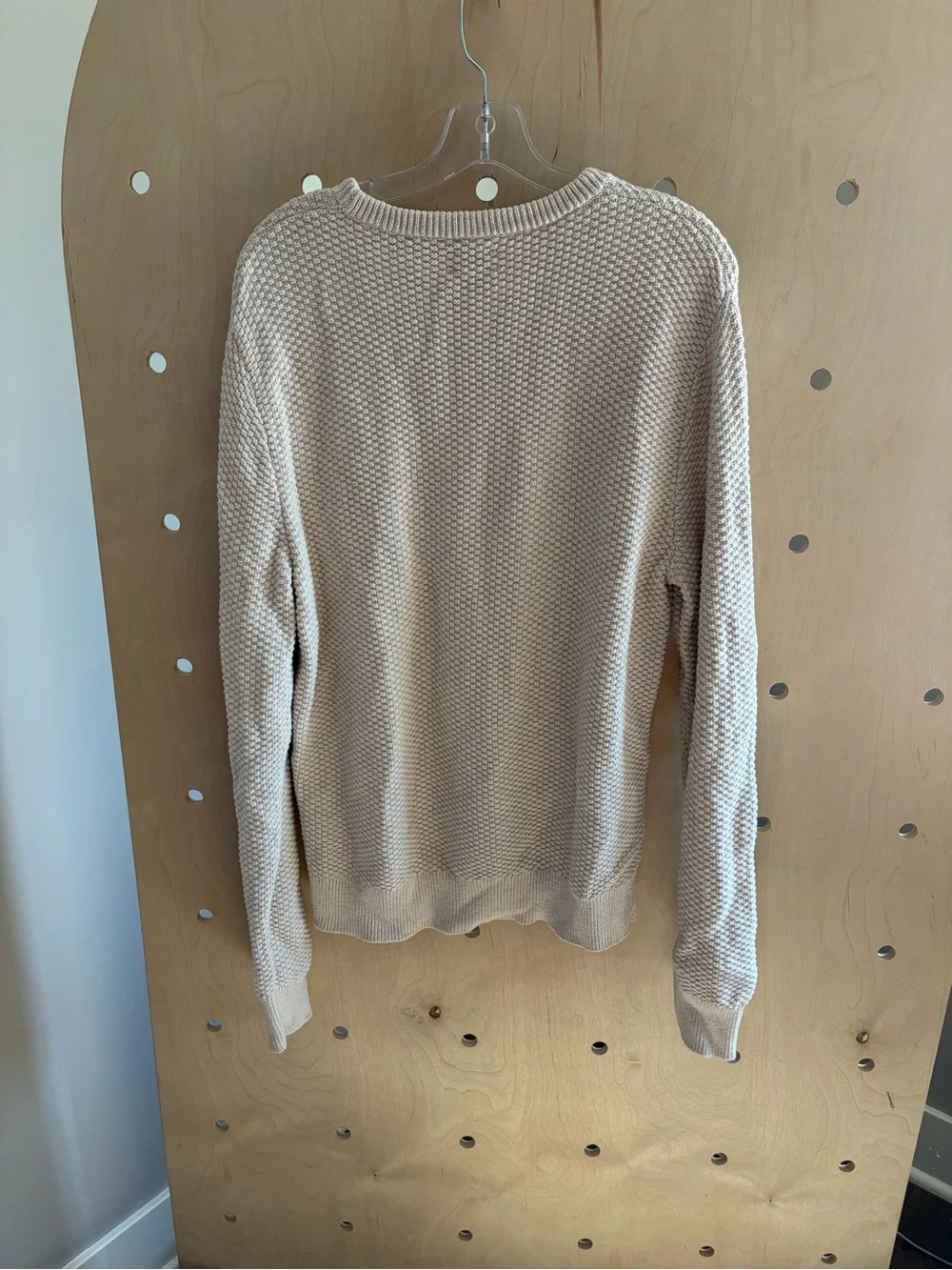 J.Crew Men's Cotton Sweater in Checker Stitch (Style AR510) Large